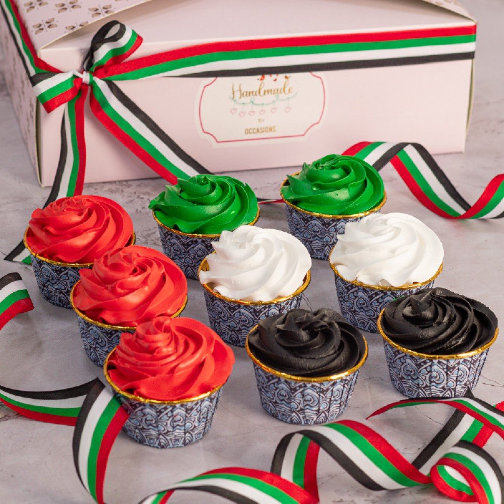 UAE FLAG 9 PCS CUPCAKE  