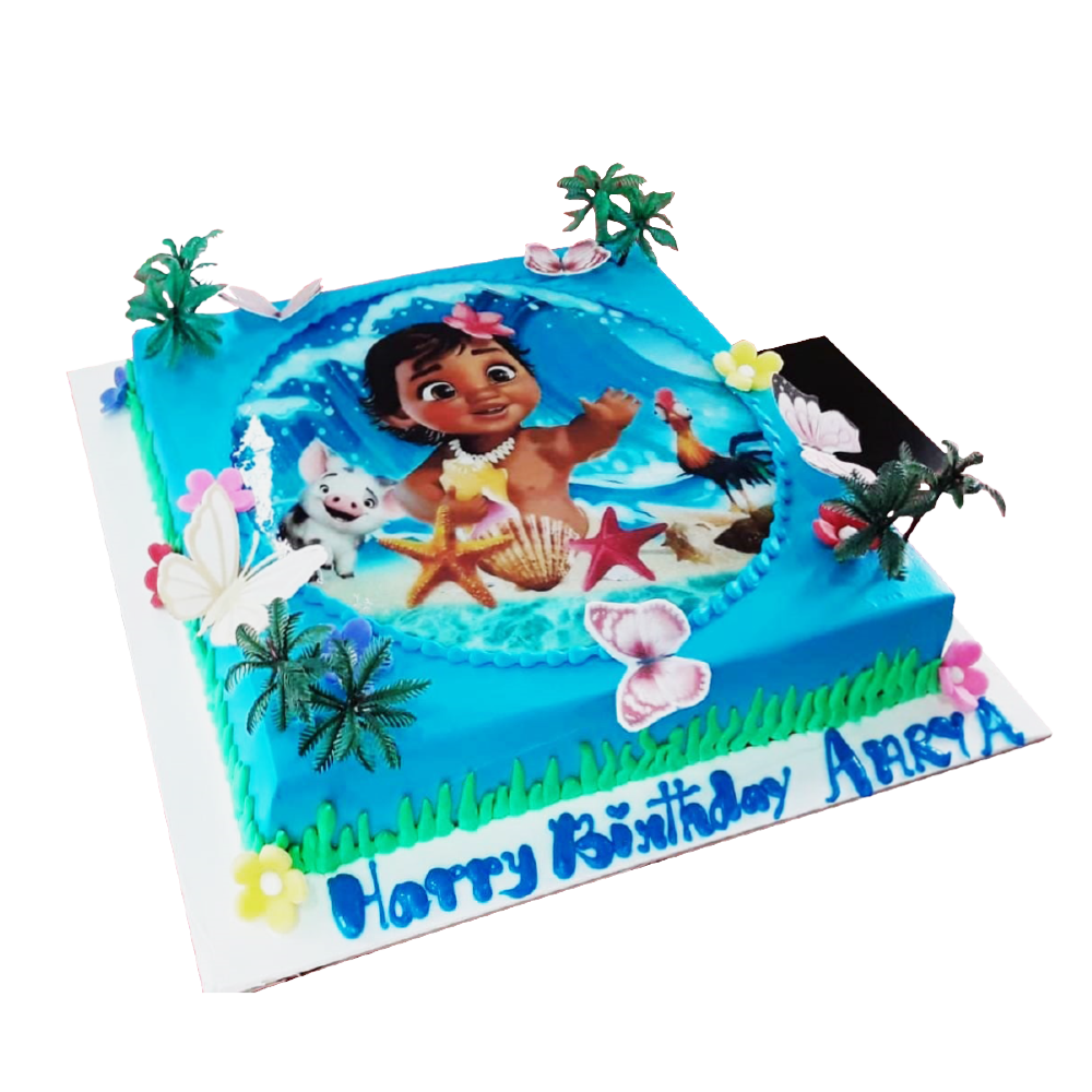 Baby Moana Photo Cake