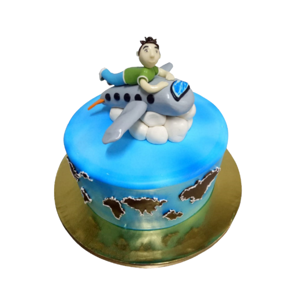 Boy with Aeroplane Cake