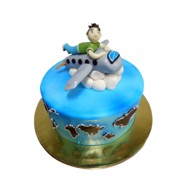 Boy with Aeroplane Cake