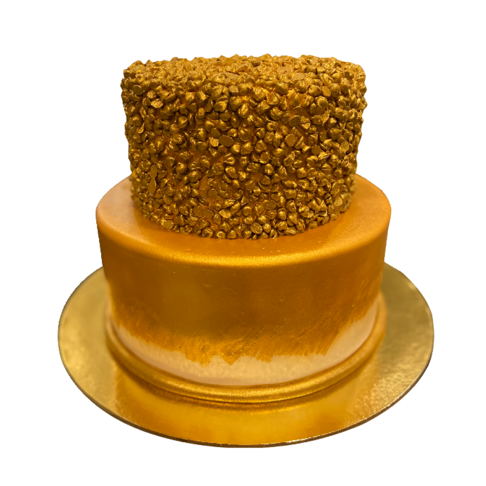 Golden wedding cake
