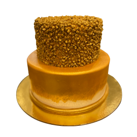 Golden wedding cake