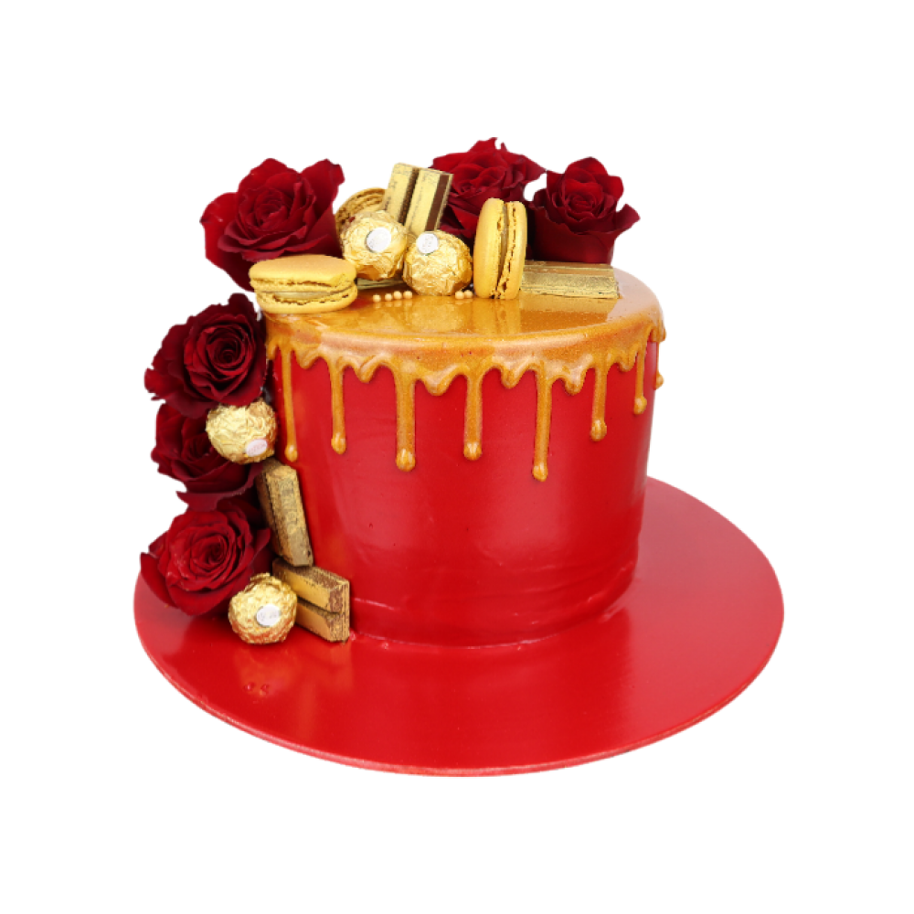 Roses with Ferrero theme cake